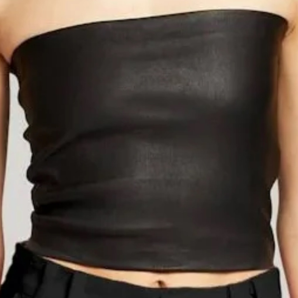 Elaine Kim leather tube top